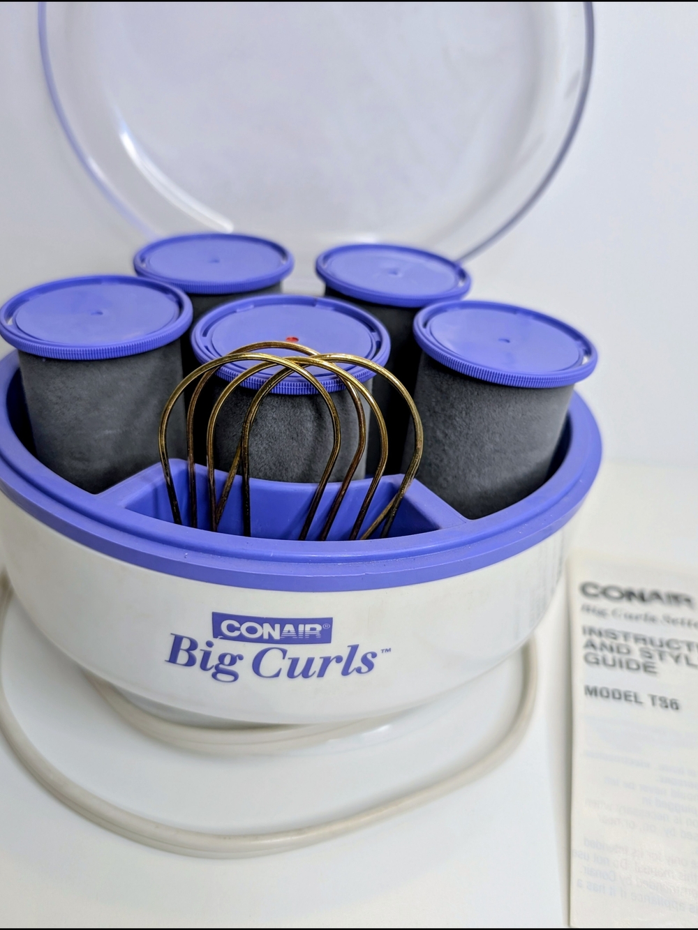 Conair Big Curls Jumbo Rollers TS6 Model (4) with clips TESTED